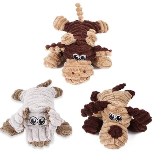 Pet Tortoise Clownfish Cattle Pet Shape Plush Chew Molar Squeaky Toys for Dogs Puppy Toys to Clean the Teeth