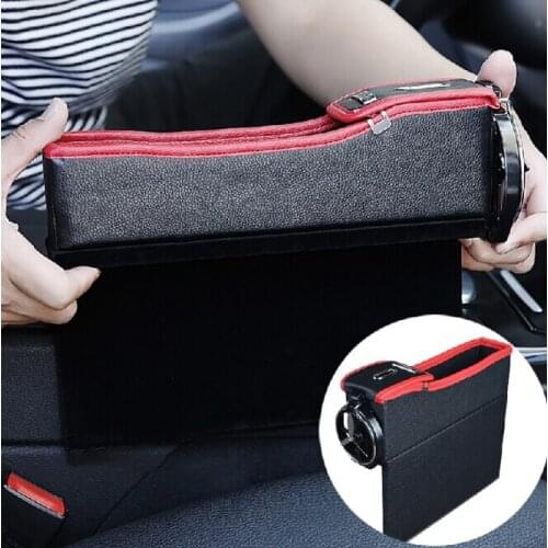 1PC Auto Car Left Drive Seat Waterproof Leather Catcher Gap Pocket Storage Box Organizer Automobile Spare Part Accessories