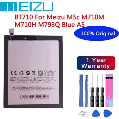 Meizu 100% Original 3060mAh BT710 Battery For Meizu M5c M710M M710H M793Q Blue A5 Mobile Phone Batteries+Free tools