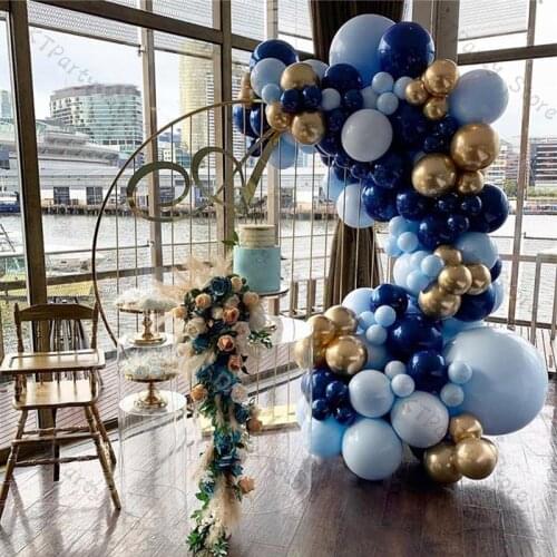 115/137pcs Ballons Garland Kit Maca Navy Blue Balloons Set Birthday High Quality Chrome Gold Birthday Party Decorations Kids