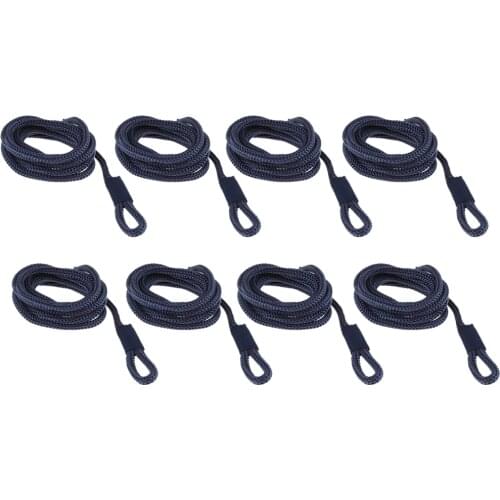 8pcs Marine Boat Bumber Rope for Docking Lines 1/4'x6.5' Blue