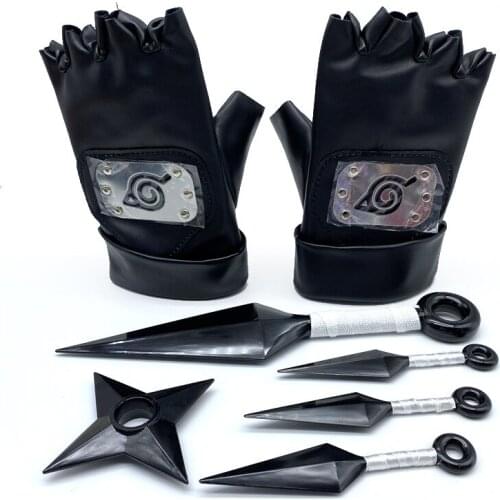 1/1 Anime Narutos Gloves Plastic Toy Itachi Shuriken Ninja Akatsuki narutos Weapons Props Cosplay Weapon For Collections Gifts