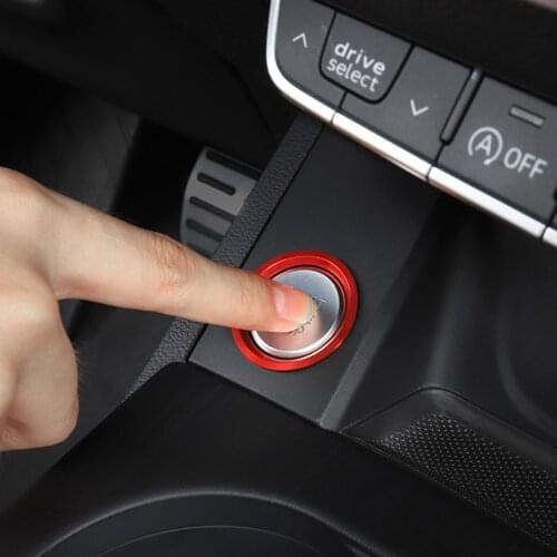 Car Styling Key Start Button Decorative Frame Cover Trim metal sticker For Audi A4 B9 A6 C7 Q7 A7 A8 Interior Auto Accessories