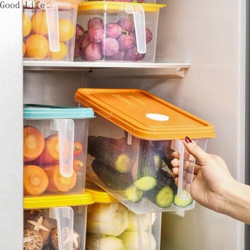 Large Refrigerator Fresh-Keeping Storage Box Kitchen Food Sealed Jar Transparent Plastic Fruit And Vegetable Organizer