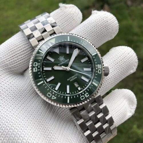 STEELDIVE men diver watch,mens automatic watches stainless steel 100bar waterproof wristwatch super luminous clock ceramic bezel