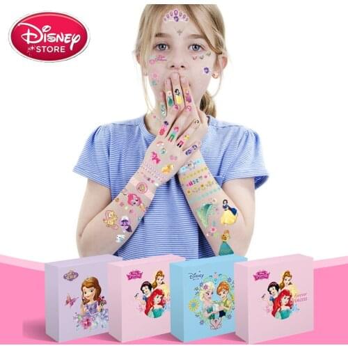 Disney Princess Frozen Anna Elsa Sofia Tattoo Nail Sticker Children Cartoon Sticker DIY Waterproof Sticker Toys for Children