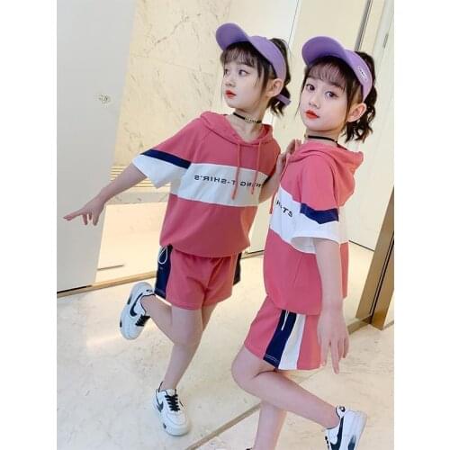 Girls Clothes Sets Summer Cotton Letter Printed Child Sets 2PCS T Shirt + Shorts Pants Children Suit Tracksuit Soft Outfit 3-12y