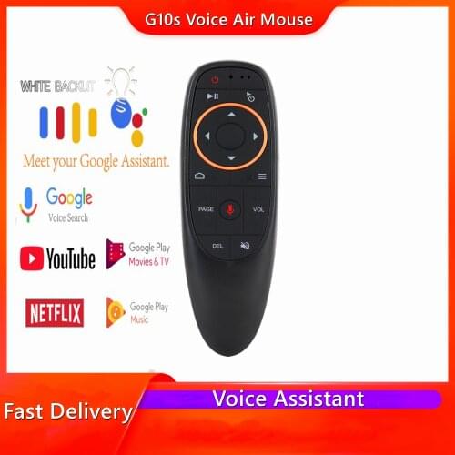 NEW G10 G10S Pro Voice Remote Control 2.4G Wireless Backlit Voice Air Mouse Gyroscope IR Learning for Android tv box HK1 H96 Max