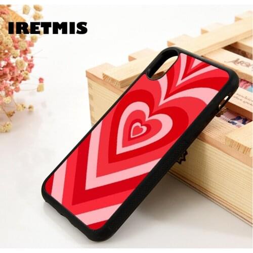 Iretmis 5 5S SE 6 6S TPU Silicone Rubber Phone Case Cover for iPhone 7 8 Plus X Xs 11 12 MINI Pro Max XR Red Heart