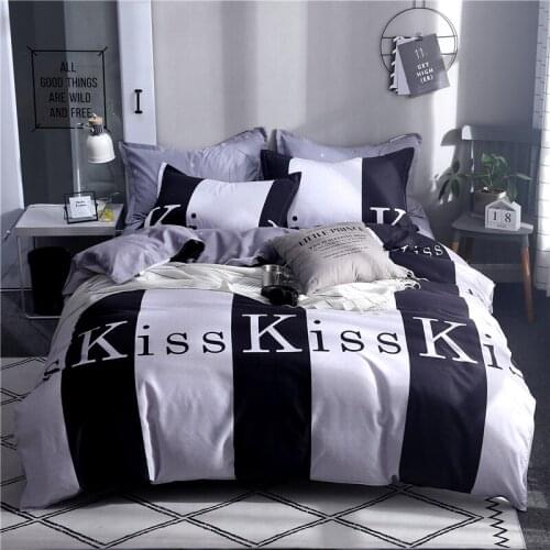 Black White Stripe Fashion Bedding Set Simple Duvet Cover Set Pillowcase Home Textiles 2/3pcs Bed Linen King Queen Size Dropship