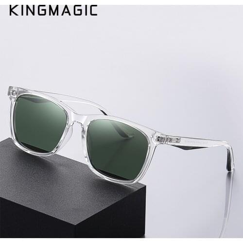 KINGMAGIC New Fashion Guys Sun Glasses Polarized Sunglasses Men Classic Design Mirror Fashion Square Ladies Sunglasses Men