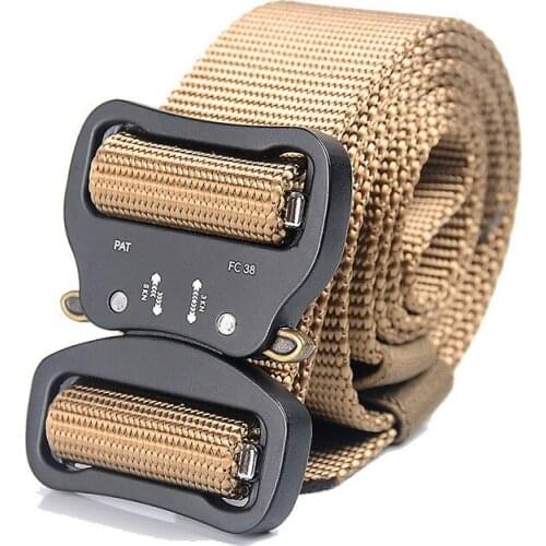 Mens Tactical Belt Military Nylon Outdoor Multifunctional Training Leisure Metel Buckle Unisex Cinto Zinc Alloy Quick Drying
