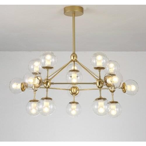 Nordic Modern Black Magic Bean Glass E27 Pendant Lamp DNA Molecular Creative Industrial Rod Vintage Pendant Lights Hanging Lamp