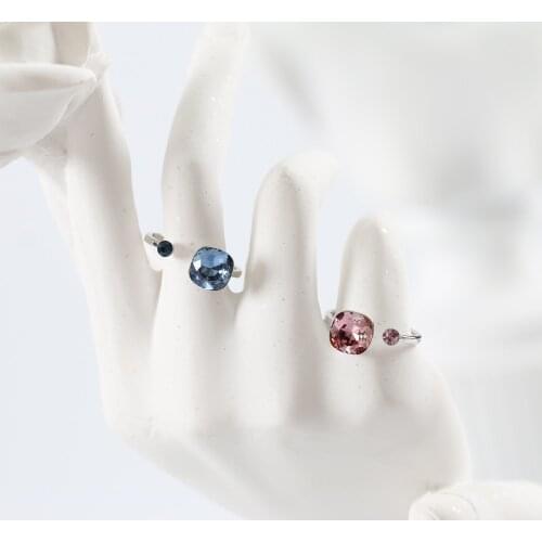 LANFLORA new fashion crystal ring women open ring for birthday party gift foreign trade bulk wholesale ring