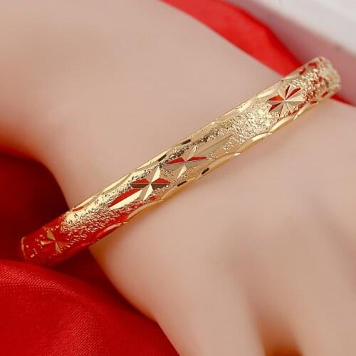 New Fashion Womens Jewelry 8mm Width Gold Color Wholesale High Quality Bracelet Bangle