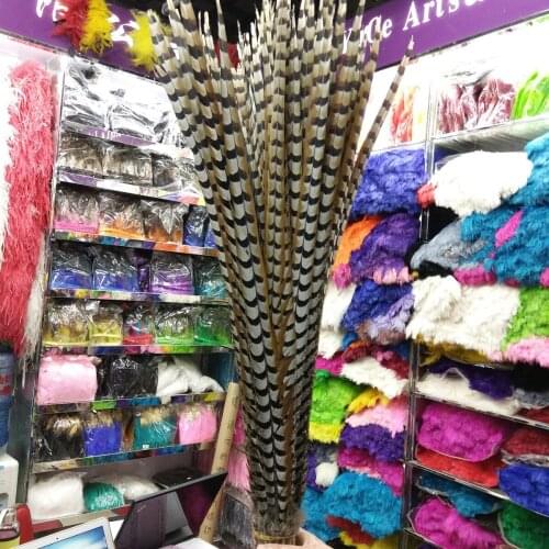 Wholesale 100pcs High Quality 32-36inch/80-90cm Natural Copper Tail Chicken Feathers Stage Performances Craft Making Decoration