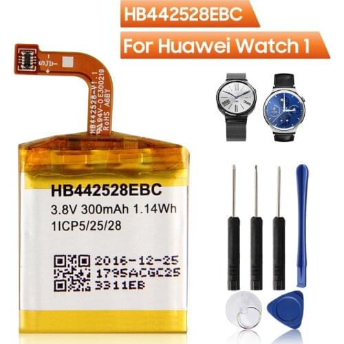 Original Replacement Watch Battery For Huawei Watch1 HB442528EBC Authentic Rechargeable Battery 300mAh