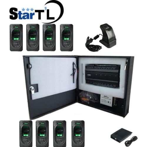 Inbio460 fingeprint door Rfid card access control panel Four Door Access Access+8 Piece FR1200 fingerprint Reader+zk4500 Scanner