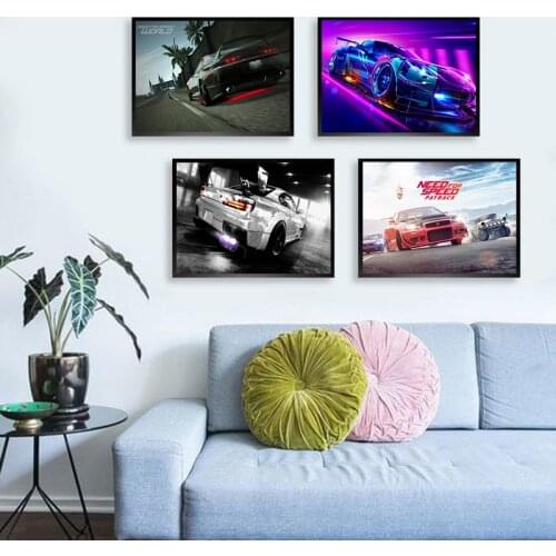 Classic Game Need For Speed Nordic Posters And Prints Wall Art Canvas Painting Wall Pictures For Living Room Decor