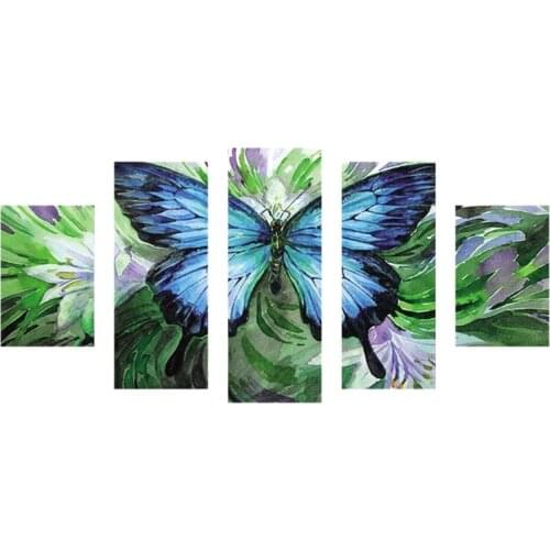 Five-pieces Wall Sticker Butterfly Diamond Painting Full Drill DIY Embroidery Cross Stitch Kits Rhinestone Home Decorate