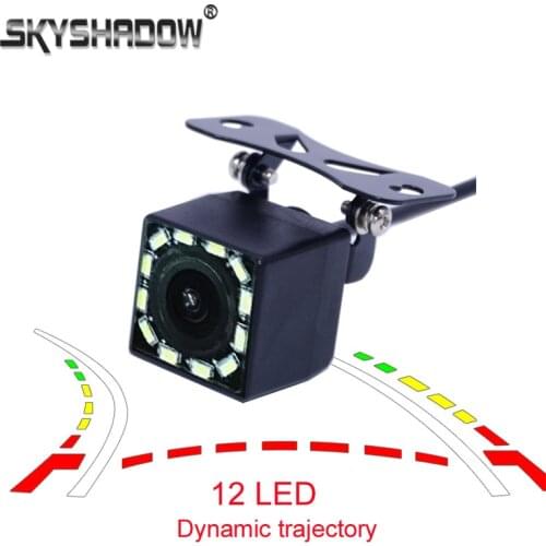 Fisheye Dynamic trajectory HD CCD 4 8 12 LED Lights Universal Waterproof Rear View Camera Parking Night Vision for gps radio