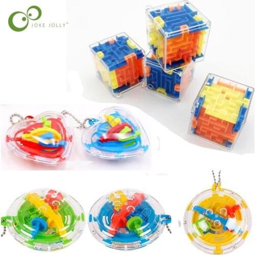 Mini Maze Intellect 3d Puzzle Toy Balance Barrier Magic Labyrinth Hand Game Case Box Fun Brain Game Challenge Fidget toys LYQ