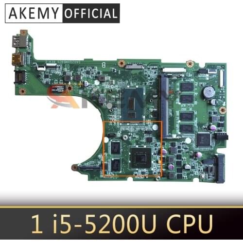 Akemy laptop Motherboard For ACER Aspire R3-471 i5-5200U Mainboard DA0ZQXMB8E0 SR23Y N15V-GM-S-A2 DDR3