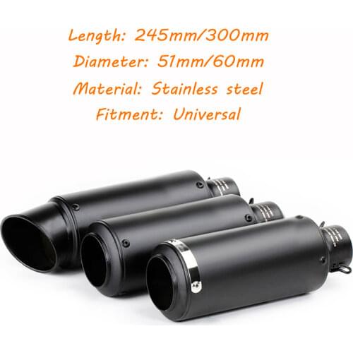 51mm Motorcycle Racing Escape Moto Muffler Motorbike Exhaust Pipe For Yamaha Tmax 530 FZ6 R3 R6 MT07 MT09 Honda PCX 125 Z900
