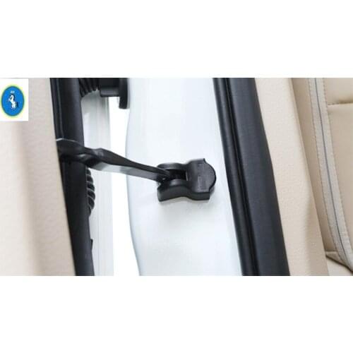 Yimaautotrims Inner Door Arm Stop Rust Waterproof Protection Cover Trim 4 Pcs / Set Fit For Nissan Leaf 2018 Plastic Black