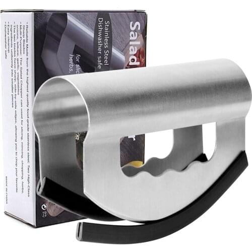 YUEWO Stainless steel double-head cutting Salad salad chopper Vegetable cheese cheese cutting knife herb knife