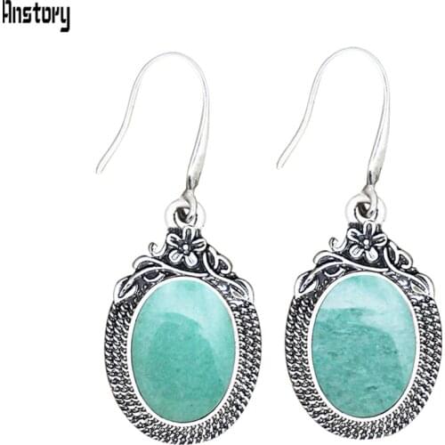 Natural Quartz Lapis Jades Earrings For Women Vintage Natural Stone Amethysts Fashion Jewelry