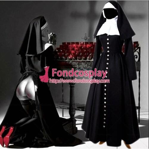 Gothic Sissy Maid Nun Dress Outfit Cosplay Costume Tailor-made[G883]