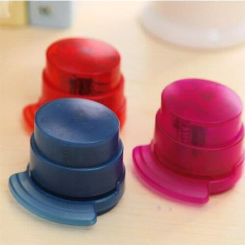 1PCS Mini Stapleless Stapler ABS Plastic Stapler Paper Binding Binder Paperclip Without Staple For Office Storage Supplies Gifts