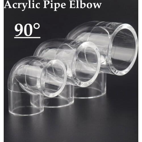 10pcs 90° Acrylic Elbow Connector Transparent Pipe Fittings Aquarium Water Pipe Connectors Clear Plexiglass Tube