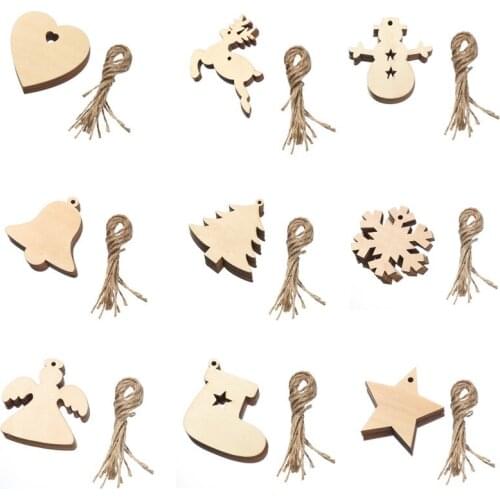 10 Pieces Christams Wood Ornaments,Unfinished Wood Ornaments for Embellishments, Crafts, Wedding, Christams