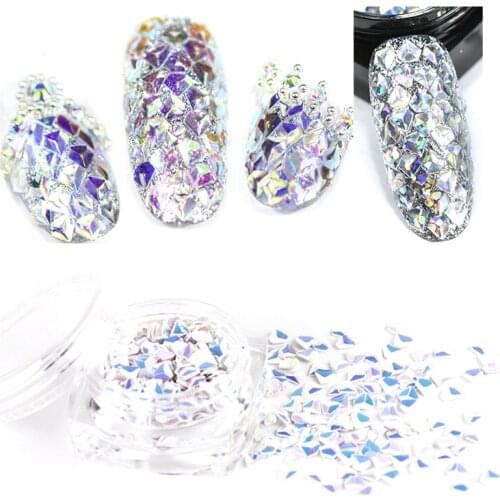 2.5-3mm 3D Diamond Glitter 5pcs/Kit Triangle Flash Flakes AB,White Fancy,Color-Black Sequins Craft,Face,Body Nail Glitters 5*3g