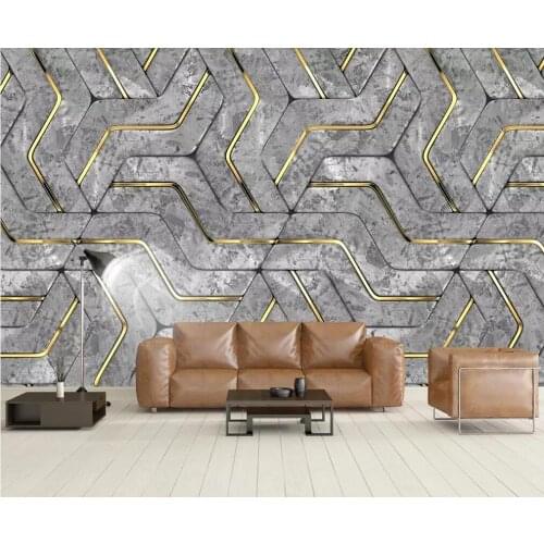 Custom 3D mural wallpaper Nordic abstract geometric graphics pattern three-dimensional background decorative painting