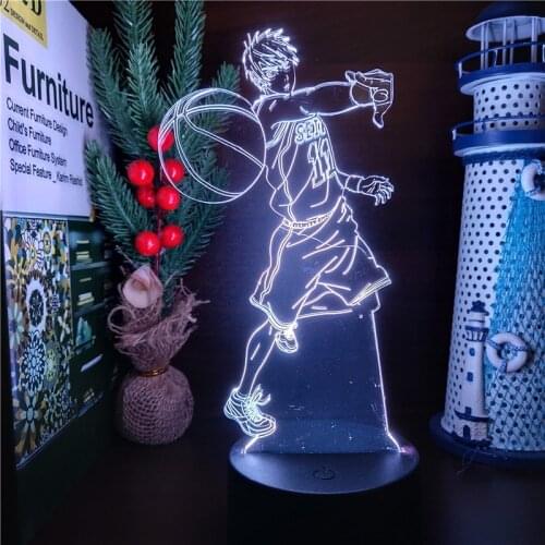 Kurokos Basketball Anime Kuroko Tetsuya 3D Night Lights Led Touch Sensor Colorful Doll Christmas Gift Lighting Lampara Lamp