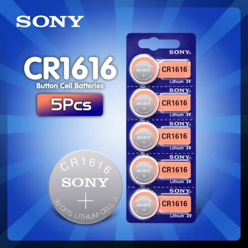 5PCS CR1616 Button Cell Coin Batteries SONY 100% Original cr 1616 3V Lithium Battery DL1616 ECR1616 LM1616 For Watch Toys