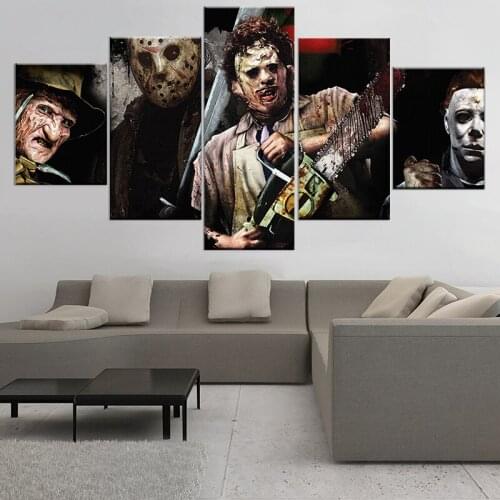 5 Pieces Horror Saws Movie Characters Wall Art Picture modern art wall posters Canvas For home living room decoration