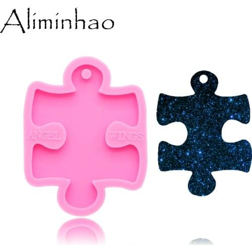 DY0135 Shiny Puzzle Silicone Molds DIY epoxy resin table mould silicon craft custom mold craft keychain