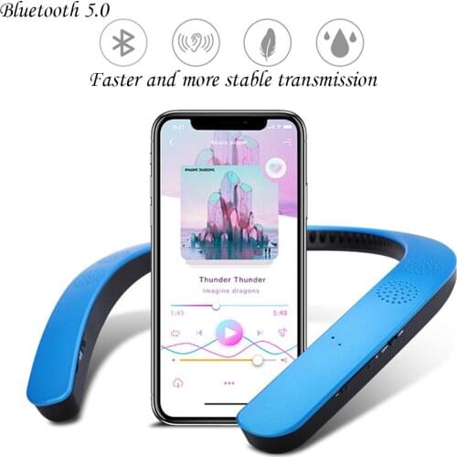 New Fashion Neck Hanging Neck Portable Bluetooth 5.0 Wireless Subwoofer Sports Neck Hanging Speaker