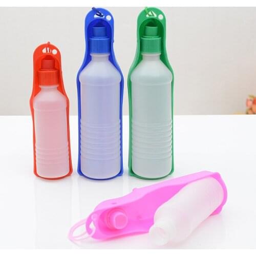 Dog Drinking Bottle 250/500ml Portable Folding Bottle For Pet Travel Drinker Water Bottle For Dogs Safety Plastic Bottle HF83025