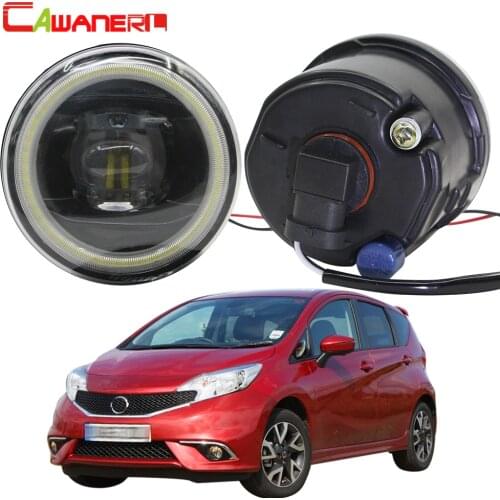 Cawanerl For Nissan Note E11 MPV 2006-2015 Car H11 LED Bulb 4000LM Fog Light Kit Angel Eye DRL Daytime Running Light 12V Styling