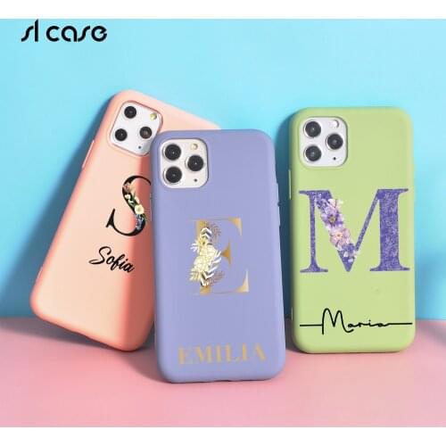 Custom Name Phone Case for iPhone 12 Pro Mini 6 7 8 Plus X XS Max XR SE 2020 Case Silicone Coque DIY For iPhone 11 Pro Funda 10