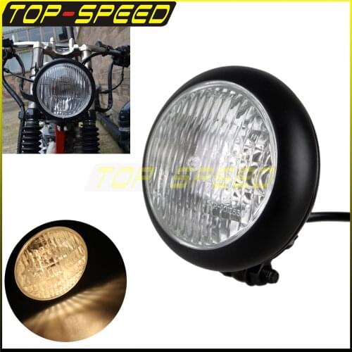 H4 4.5" Black Headlight HI/LO Beam Running Lamp Retro Motorcycle For Harley Bobber Cafe Racer TRI XS650 BOBBER CHOPPER