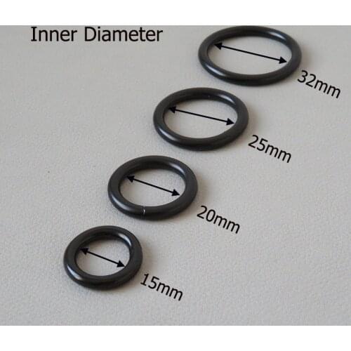 15mm 20mm 25mm 32mm Black Metal O Ring Wheel Buckle Clasp For Bag Accessory Belt Loop Hardware Pet Dog Collar Harness Hardware