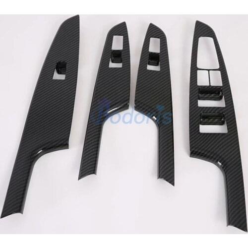 For Hyundai Tucson 2015 2016 2017 2018 2019 2020 Carbon Fiber Color Interior Window Glass Lift Switch Cover Auto Accessories