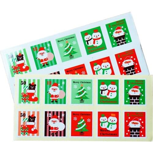 Stamp Design Christmas gift packaging sealing Sticker label for handmade products 100pcs/lot