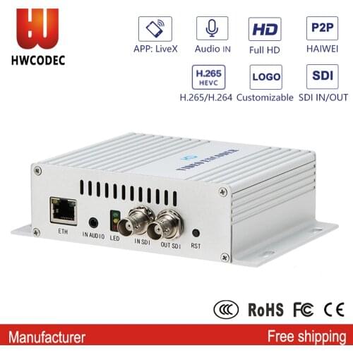 HWCODEC H5610BP Video Encoder IPTV Encoder MPEG4 1080P SDI Encoder with Loop Out H264 H.265 HEVC RTSP RTMP Encoder for YouTube